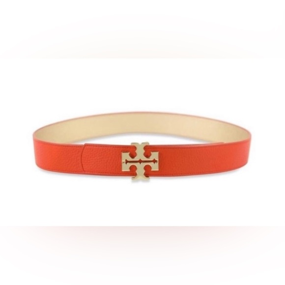 NWT Authentic Luxury Minimalist Tory Burch 1 1/2" Reversible Logo Belt - Picture 4 of 16